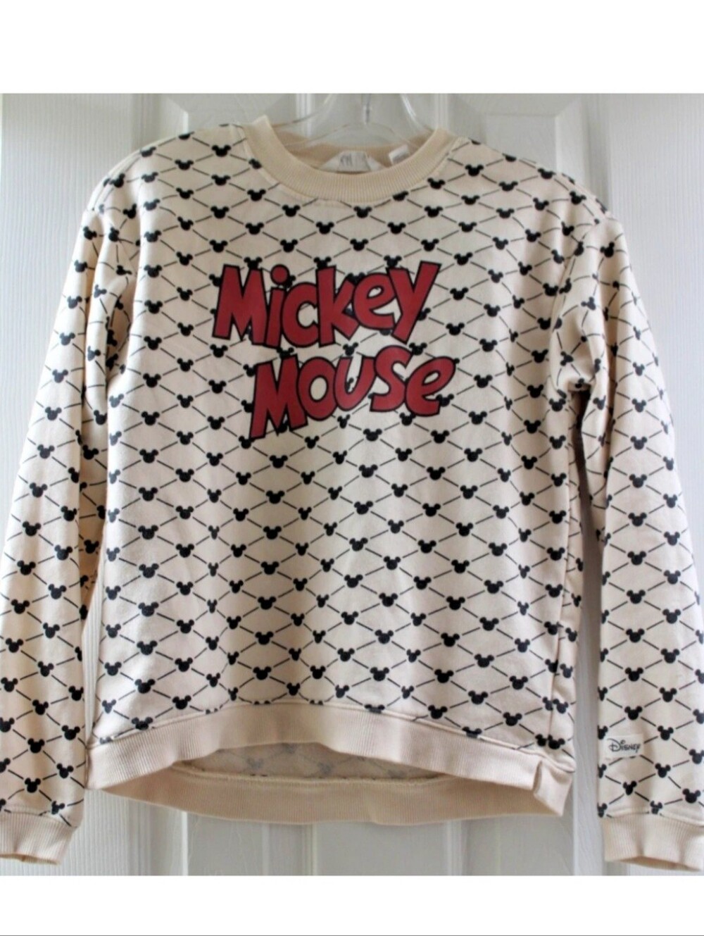 Rare H&M Disney Mickey Mouse Crewneck Sweatshirt Kids Size 12/14 Cotton Polyeste
